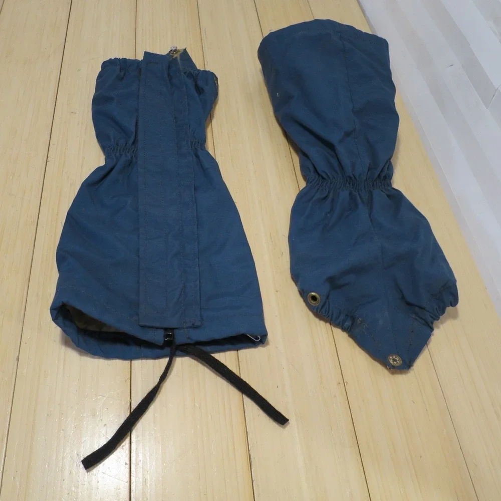 Vintage Boot Gaiters Waterproof Ski Climb Hiking‎ SnowShoe Blue Unisex Zipper